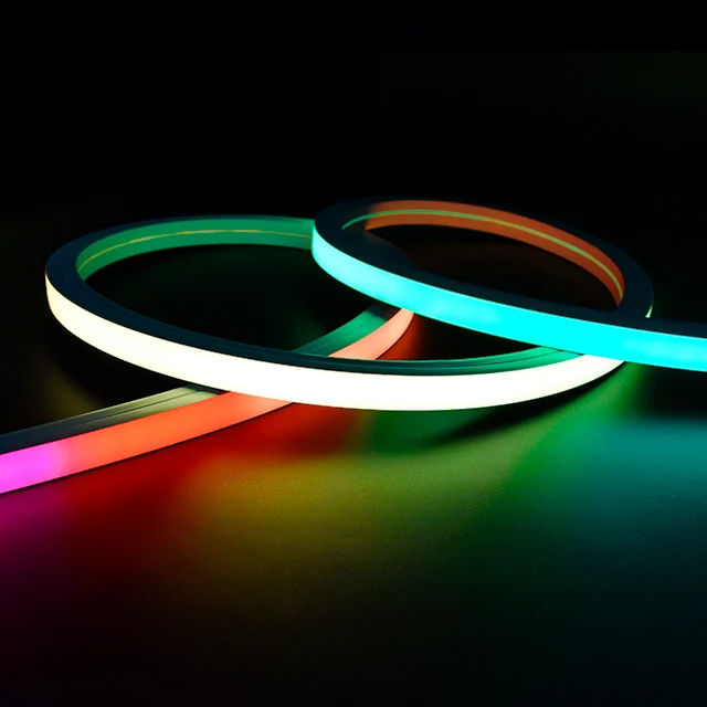 For Christmas Diy Flexible 16 Million Colors Wall Decor 24v Neon Strip Lights Tube Wall Decor Music Sync 20*20mm Neon Rope Light