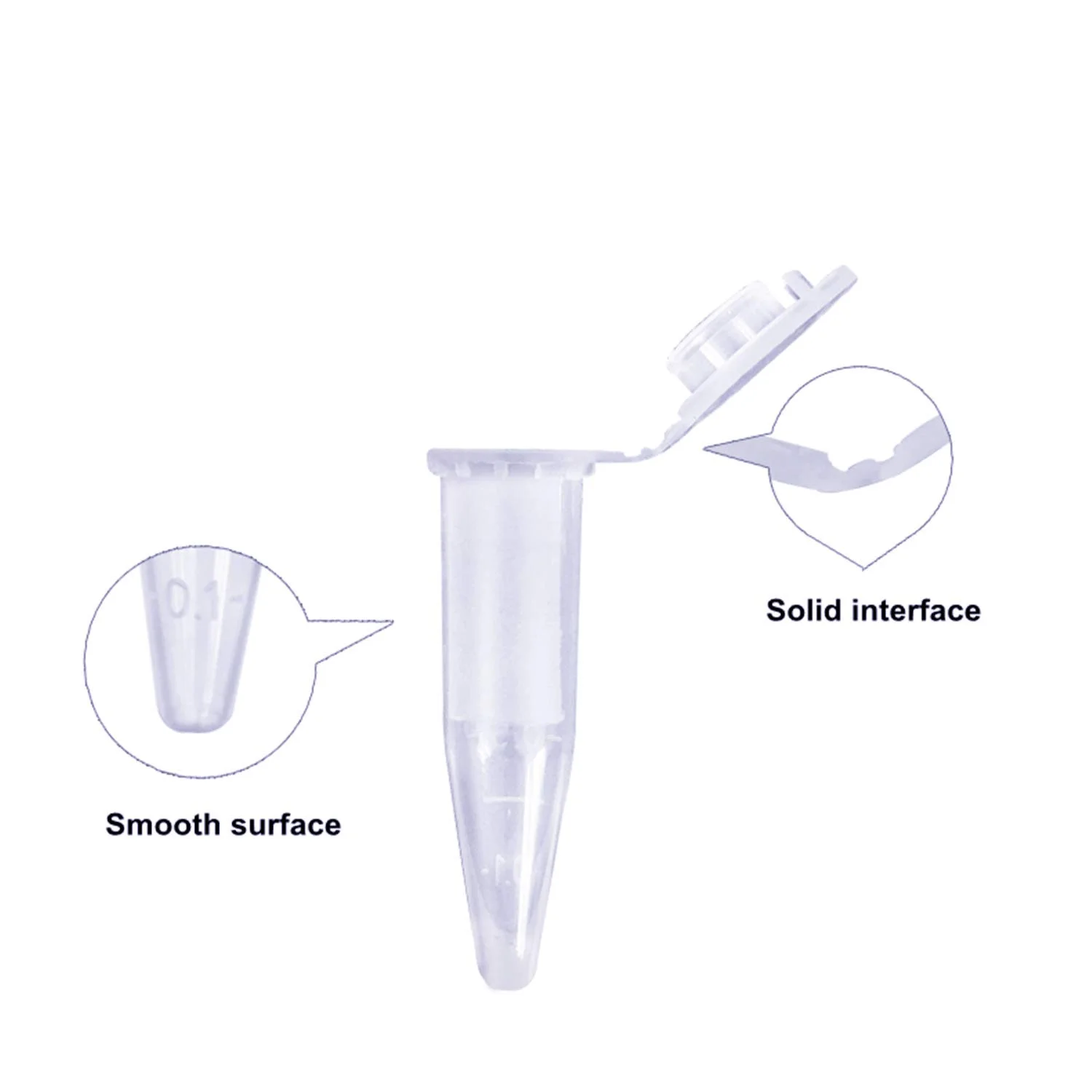Transparent Conical Bottom Sterile DNase/RNase Free Plastic Micro Centrifugal Tube 0.2ml Falcon Centrifuge Tube for PCR Test
