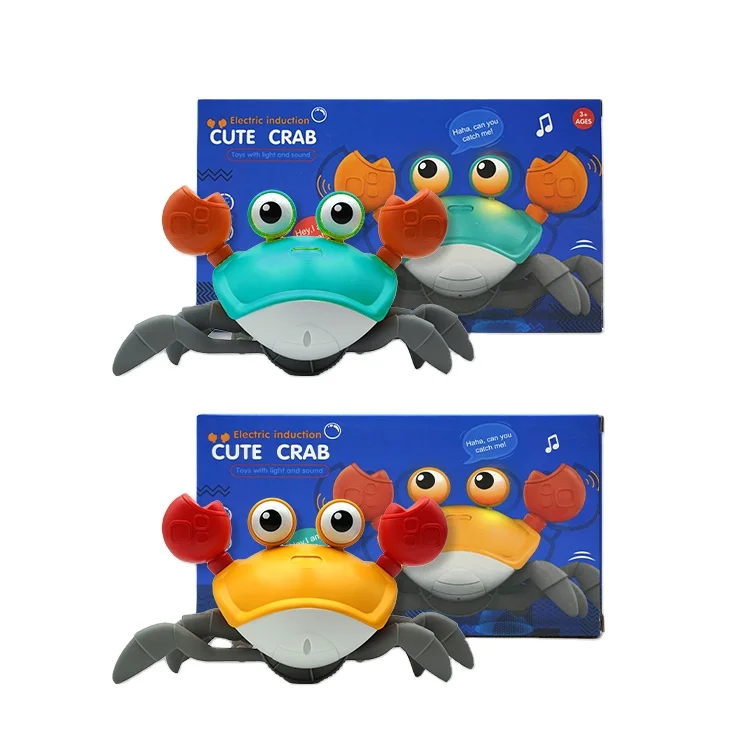 Hotselling Cute Crawling Crab Baby Bath Toys Electric Walking Automatically Avoids Hand Made of Plastic and Water Safe