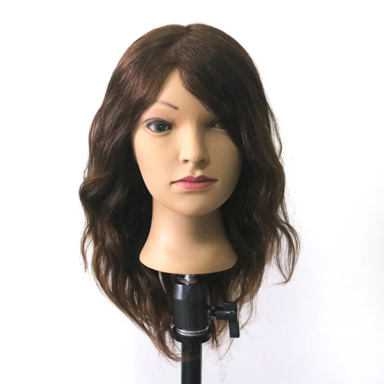 Wholesale 100 Real Human Hair Hairdressing Mannequin Head Practice Braiding Hair Styling Training Head Doll