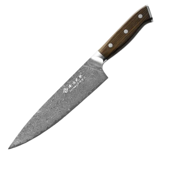  8 дюймов 3115C дамасский кухонный нож с деревянным черный кислотный деревянной