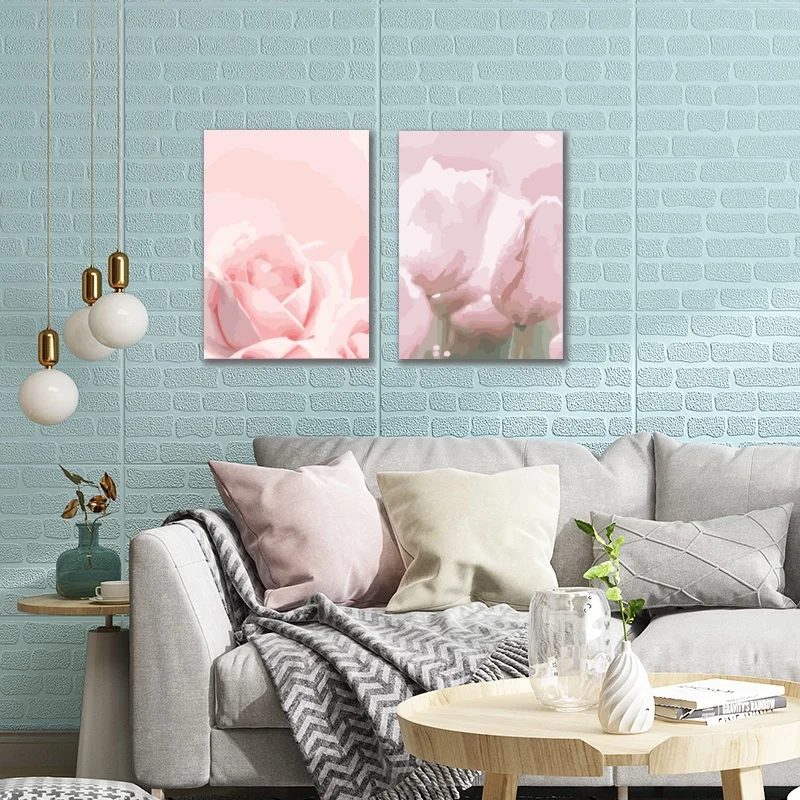 Flower Grain Painting by Number Kits 17.71*21.65 inch Canvas DIY Digital Oil Painting with Brushes and Acrylic Pigment