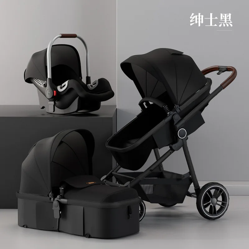 Multi-functional baby stroller high landscape light can sit and lie foldable shock-absorbing two-way newborn child basket stroll