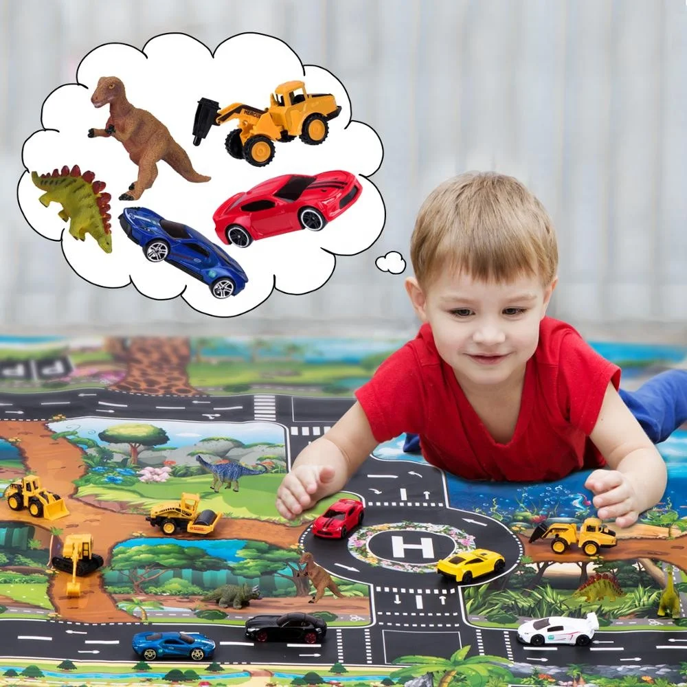 
New Design Children Educational Toys Joyjoz 12 Dinosaur Toys Car Small Die Cast Toy Cars Set for Kids 