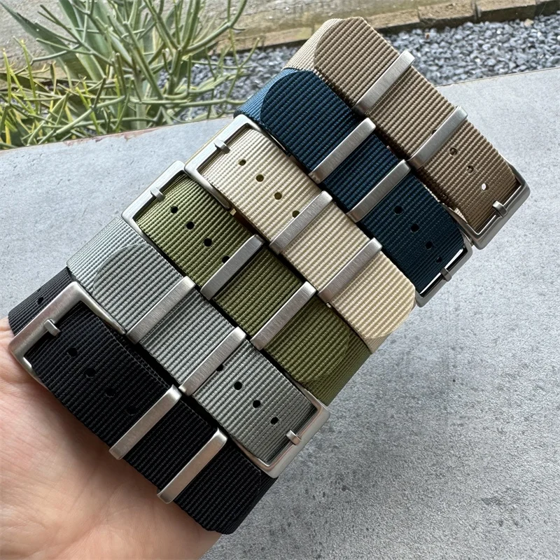 Customized tradition fabric watchband 18mm 20mm 22mm Black Khaki Sports nylon watch strap