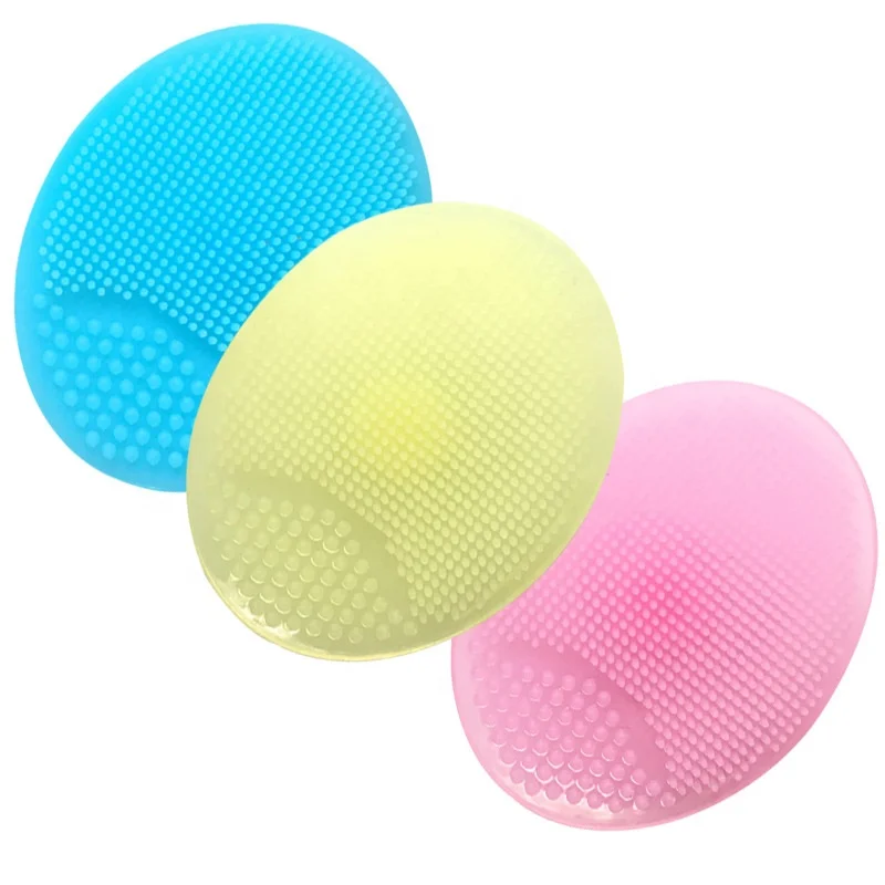 Soft Silicone Facial Cleaning Brush Shower Baby Wash Pad Silicone shampoo Brush Shower Bath for Baby Facial Cleanser Tool