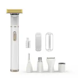 5 in 1 Women Electric Shaver Bikini Trimmer for Eyebrows Nose Public Hair Facial Legs Armpits Electric Razor for women