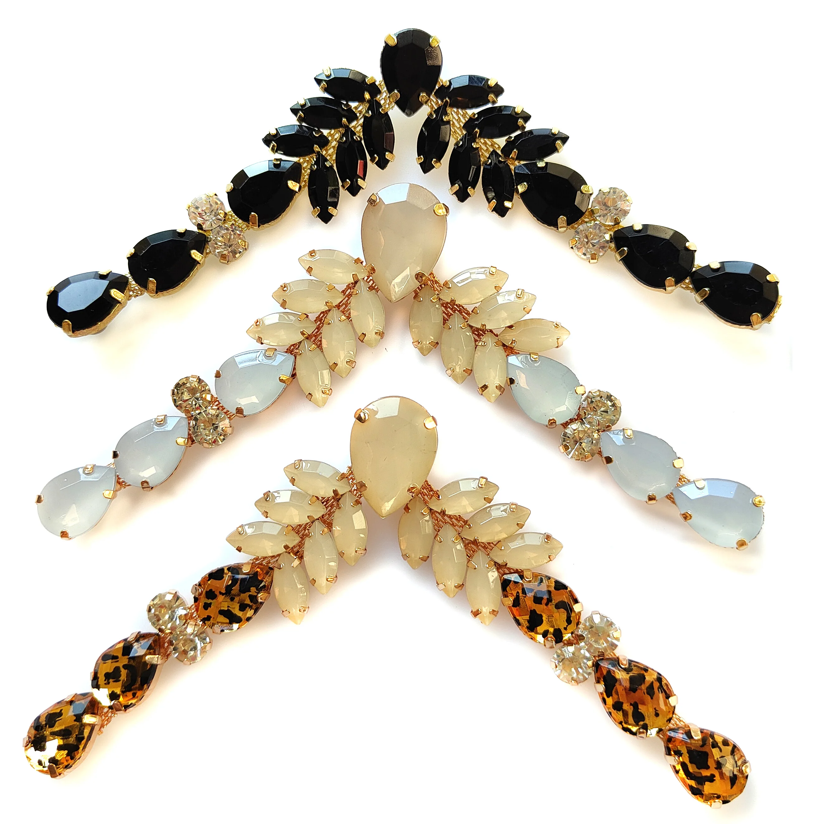 manufacturer acrylic v shape  metal shoe buckles and accessories shoe decorations for flip flop