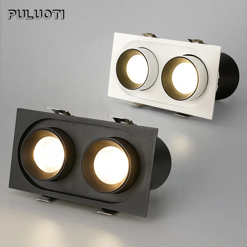 
Puluoti Double Head Embedded Angle Adjustable Telescopic Lamp Holder LED Spotlight 