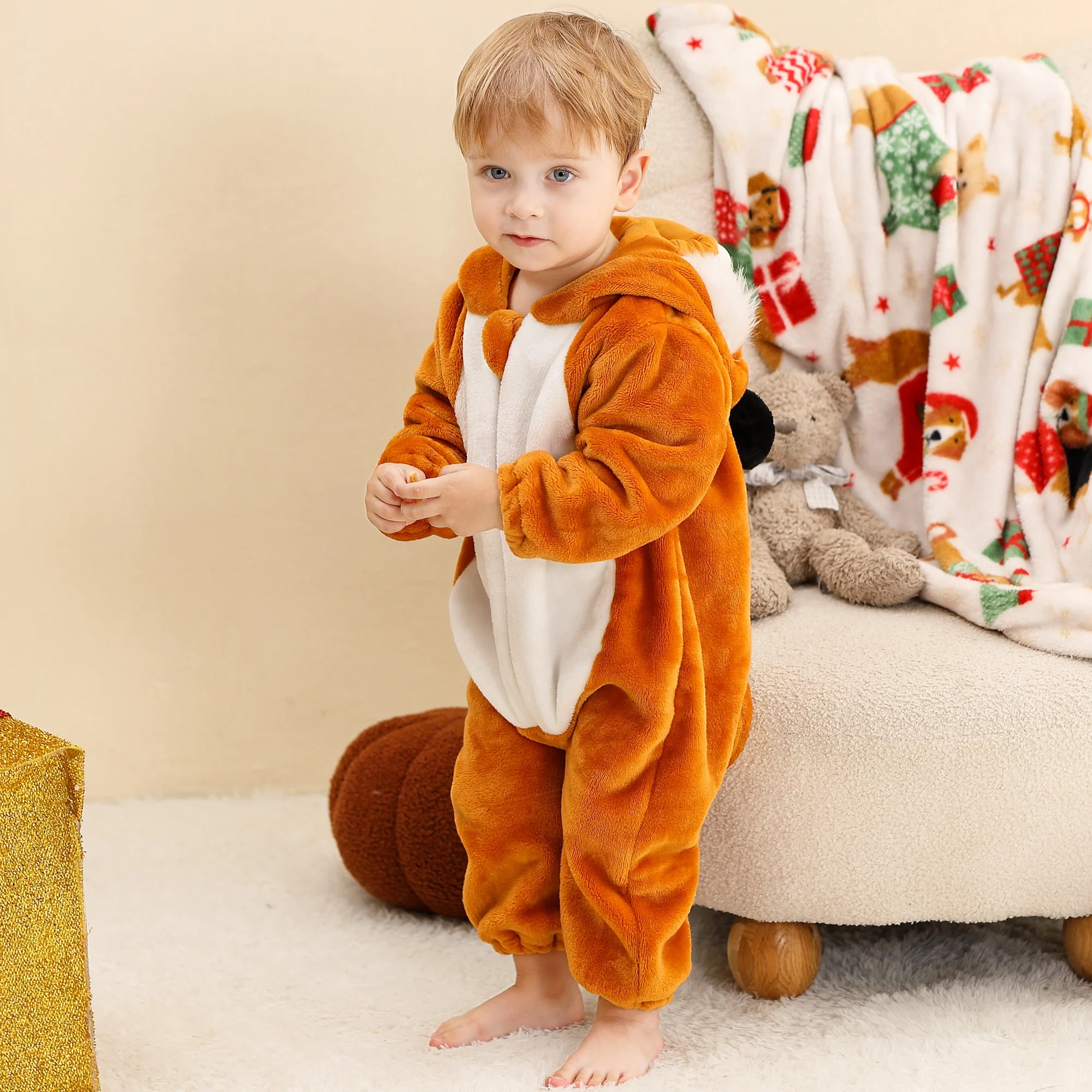 Michley Wholesale 3D Animal Hooded Long Sleeve Infant Clothes Newborn Party Rompers Cosplay Baby Costumes Overalls