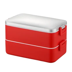 Wholesale food safety 316 stainless steel insulation 2 layer lunch box with cover