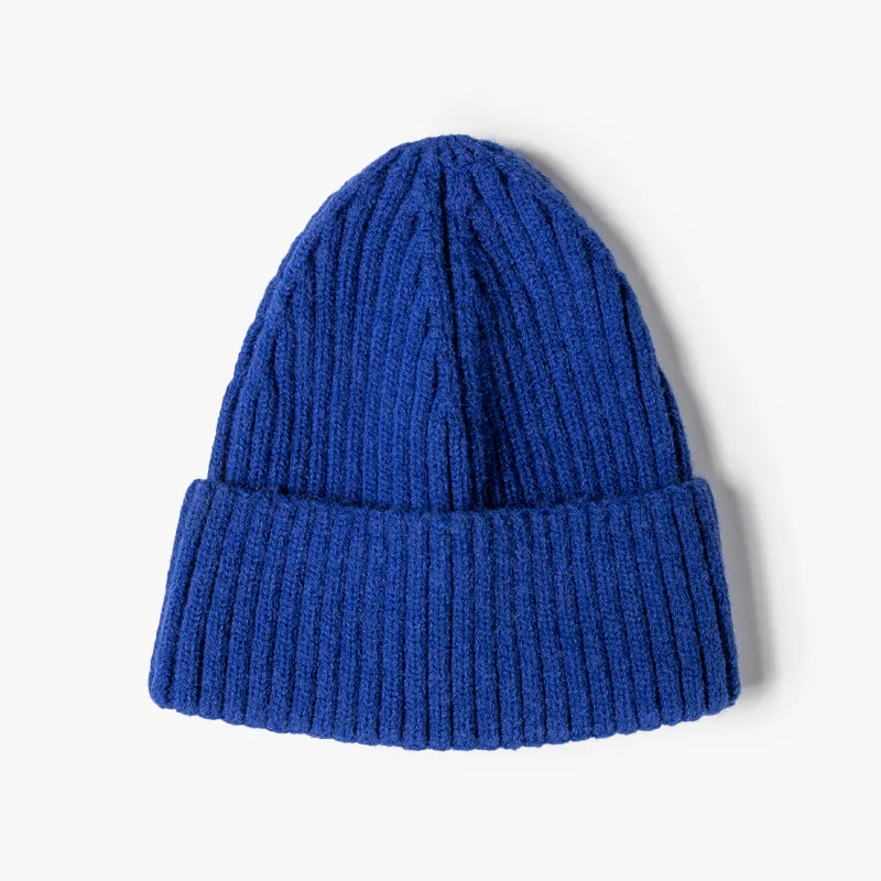 Wholesale High Quality Winter Promotional plain knitted beanie hat fashion custom logo outdoor winter hats