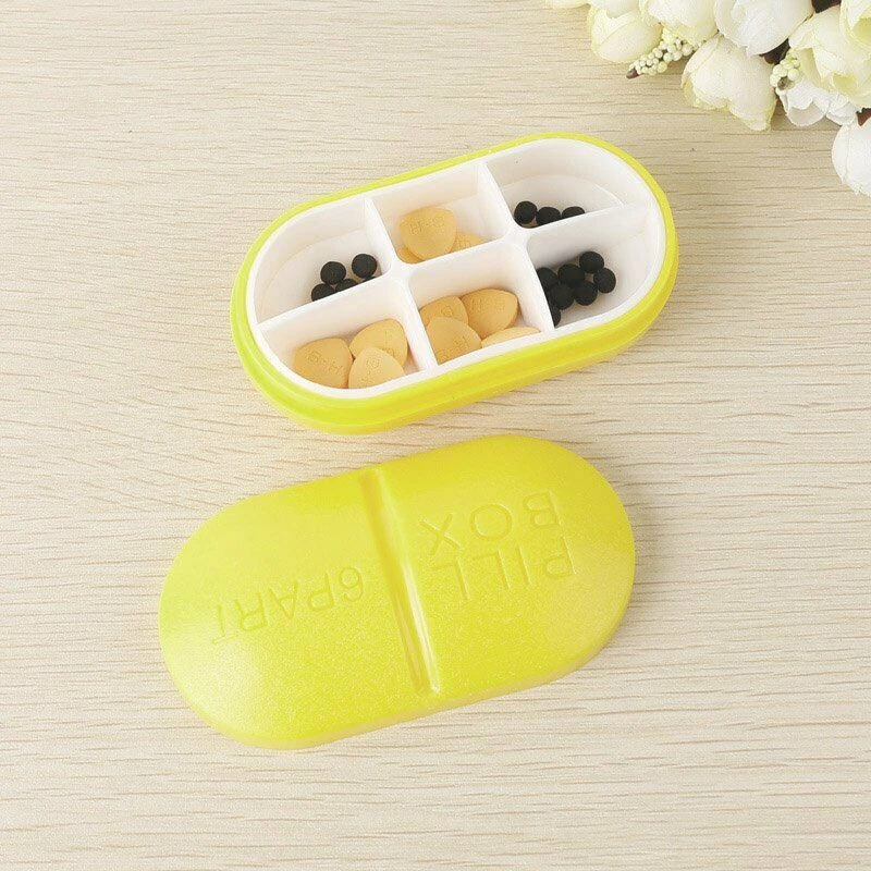 Customization High Quality Capsule Plastic Pill Box With 6 Plastic Storage Box lighter pill box