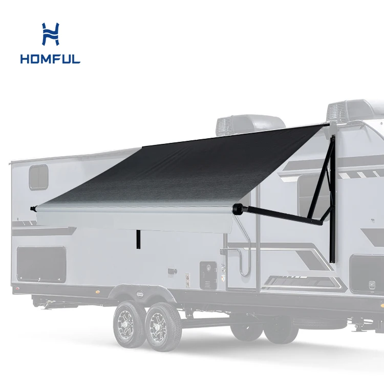 HOMFUL Electric RV Awning Caravan Camper Van Awning Smart Control Panel RV Awning For Motorhome