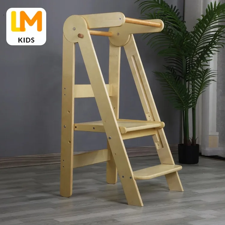 LM KIDS montessori furniture toddler tower learning stool for bathroom& kitchen lernturm  kitchen helper wooden Learning Tower