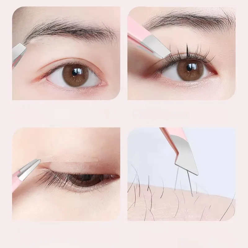 Hot-selling Oblique Eyebrow Clip High-quality Eyelash Tweezers Professional Stainless Steel Cosmetic Tools