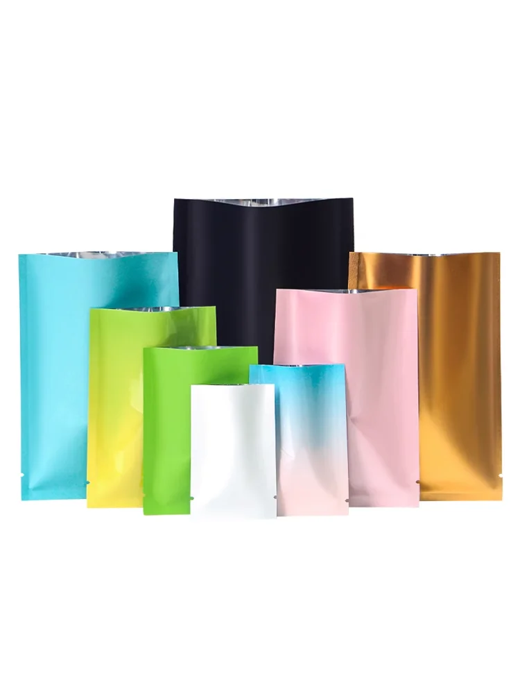 Custom reusable plastic aluminum laminated bag 3 side seal sachet cosmetic packaging bags