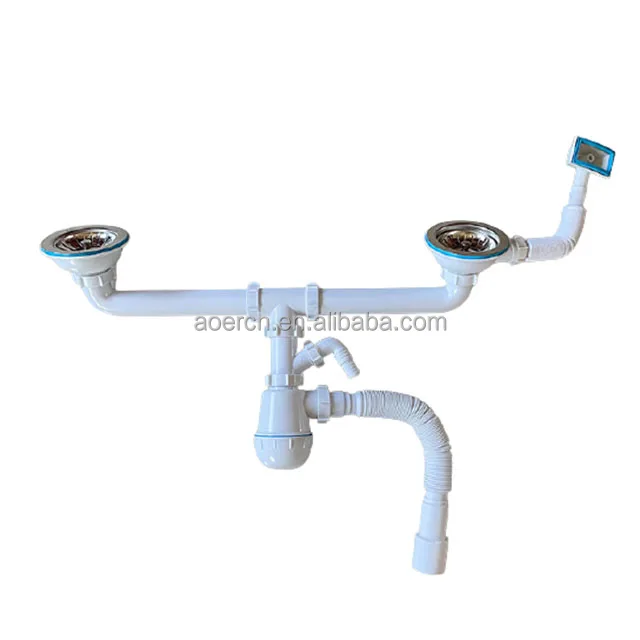 Factory Supply Kitchen Double Sink Wash Basin Drain Double Bottle Trap
