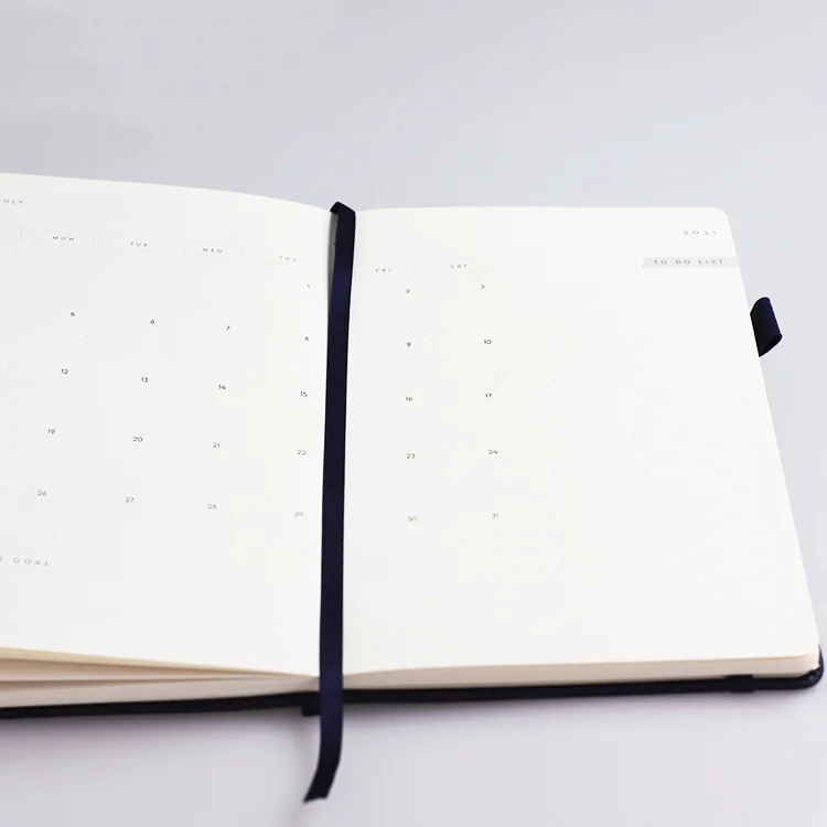 A5 size 2024 daily leather custom planner box set with stickers