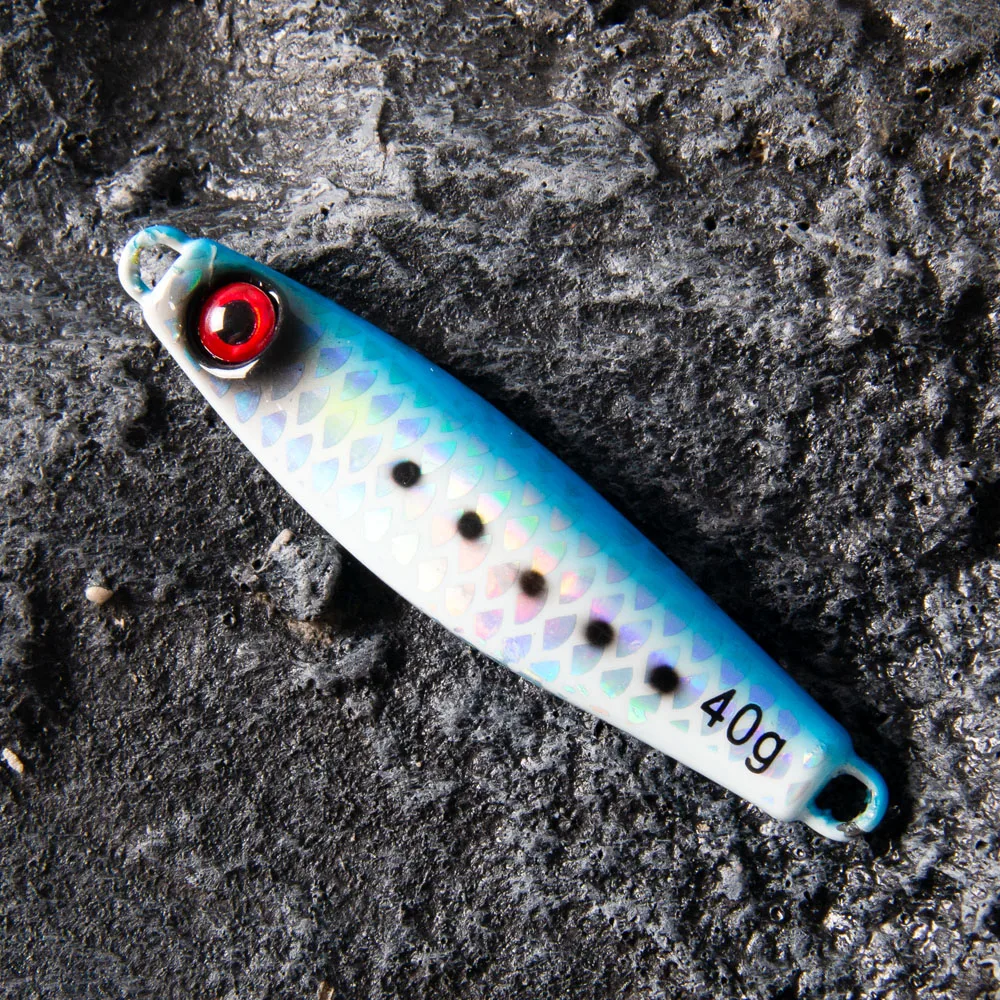 30g 40g 60g 80g 100g  glow metal casting jig lure with BKK assist hook