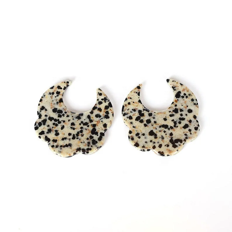 Natural Stone Jewelry Stone Earrings Dalmatian Jasper Beads Jasper Earrings Dalmation Jasper