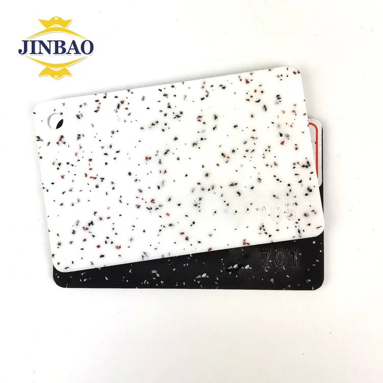 JINBAO provide good quality 1220x2440 100%cast raw perspex hard surface panel color marble acrylic sheet for interior decoration