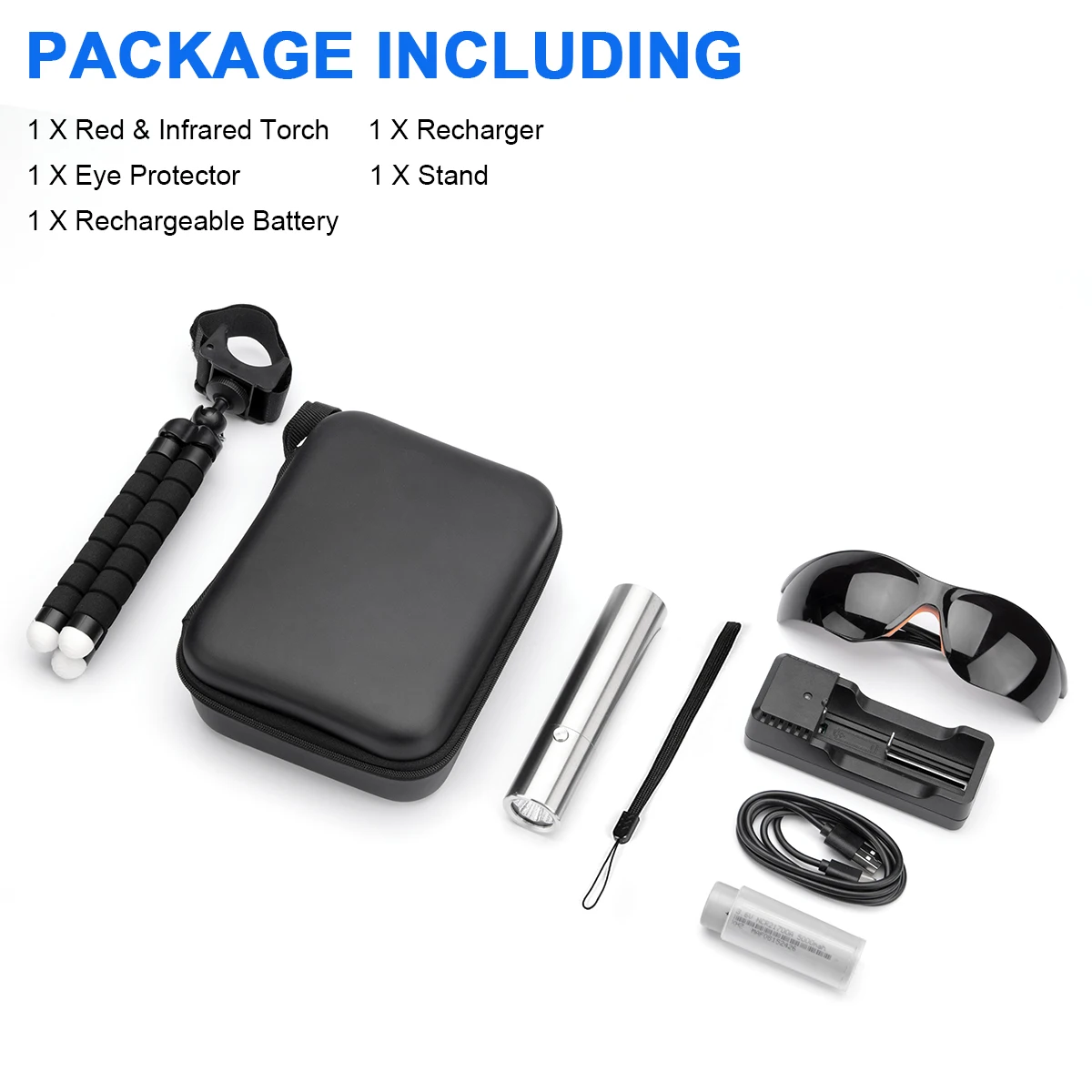 Sunsred 2022 new light therapy torch 5 led 15w 630nm 660nm 850nm portable red light therapy torch with stand