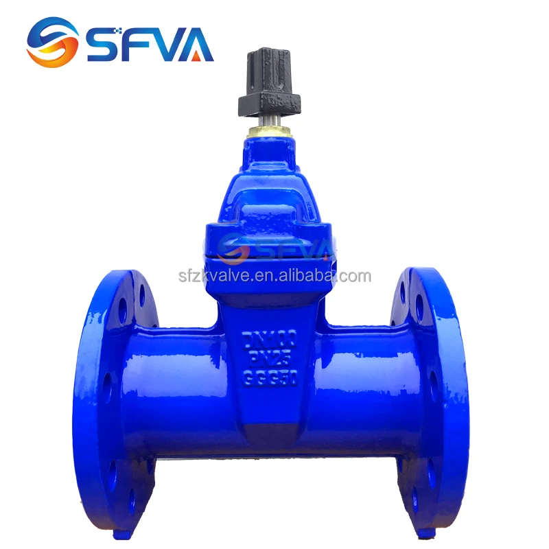 SFVA BRAND GOOD QUALITY cast iron resilient seat DIN3352 F5 DN100 PN25 gate valve