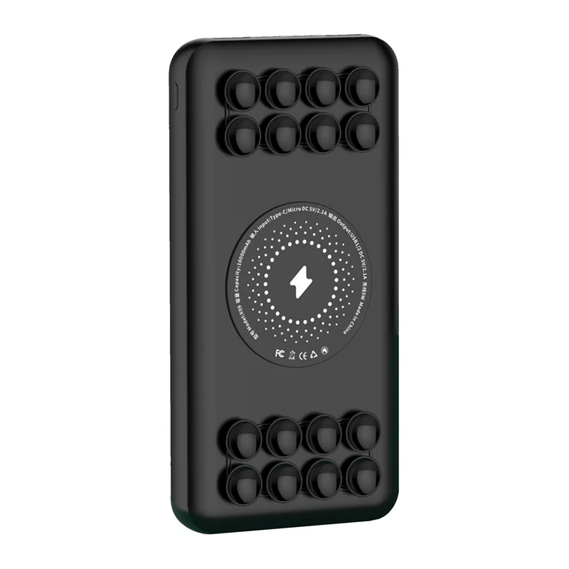 Hot Selling  with Suction Cups Universal Wireless OEM Power Bank Mobile 10000mah Dual USB Charger Battery