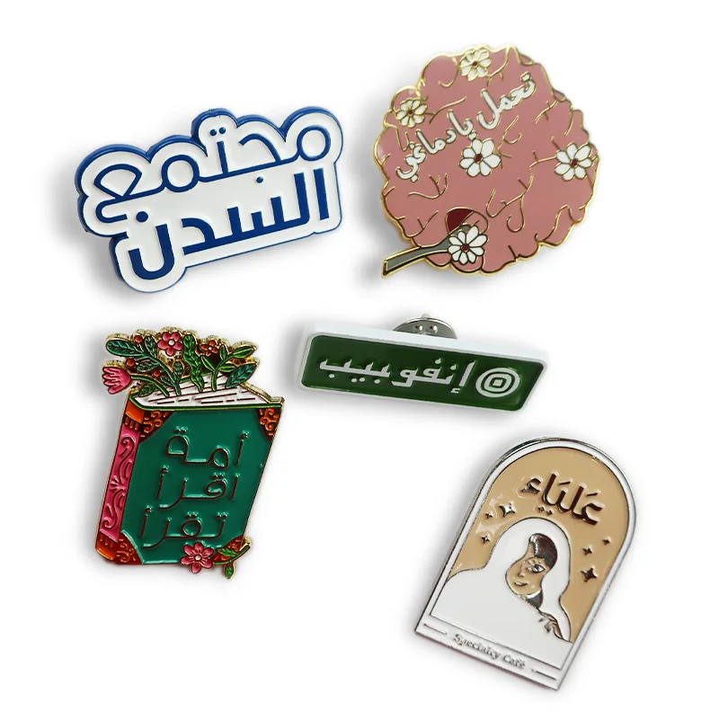 Custom logo saudi arabia soft enamel pins green saudi national day flag passport pins brooch pin metal badge