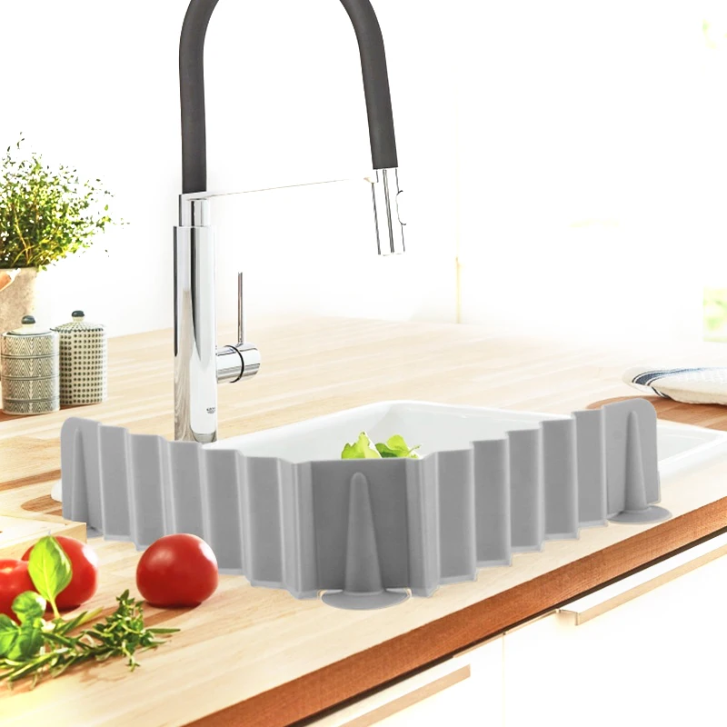 
Upgraded Custom Stretchable Baffle Silicone Sink Water Splash Guards Baffle for Home Kitchen Bathroom  (62230733348)