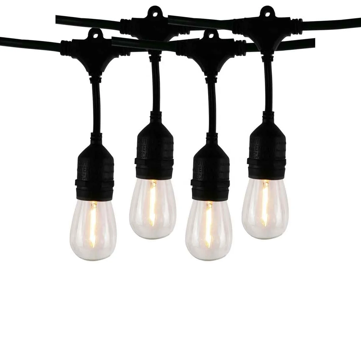 2HQ 12LT Vintage LED S14 24FT Patio Outdoor Drop String Light Festival Decoration Outdoor Christmas Spring Garden String Lights