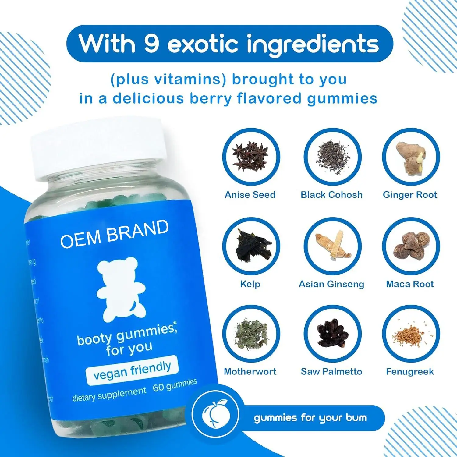 Oem Supplementen Kruidenheup En Butt Vergroting Butt Lift Gummies Vrouwen Gezondheidssupplementen Bbl Gummies  Bbl Gummies