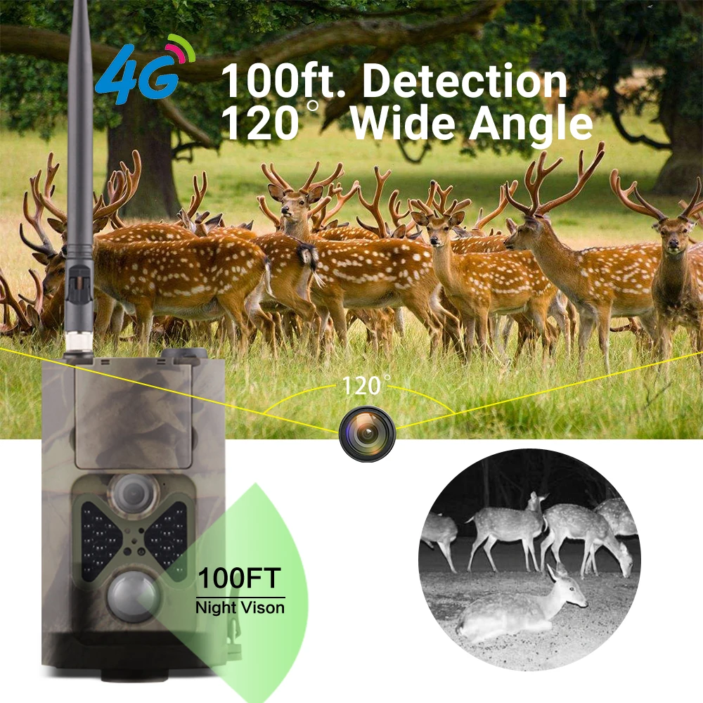 HC-550LTE 4G Trail Hunting Camera 20MP Photo Video Tracking Game Cameras SMTP MMS SMS FTP Trap Surveillance Night Vision Camera