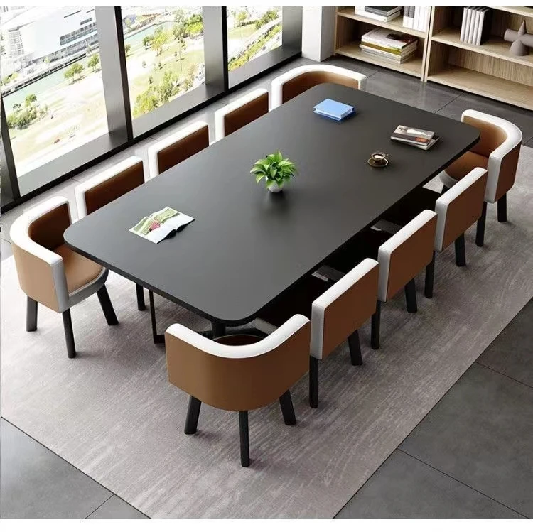 New Colorful Artificial Stone Meeting Table High Quality Durable Material Customized Conference Table with Fit Chair