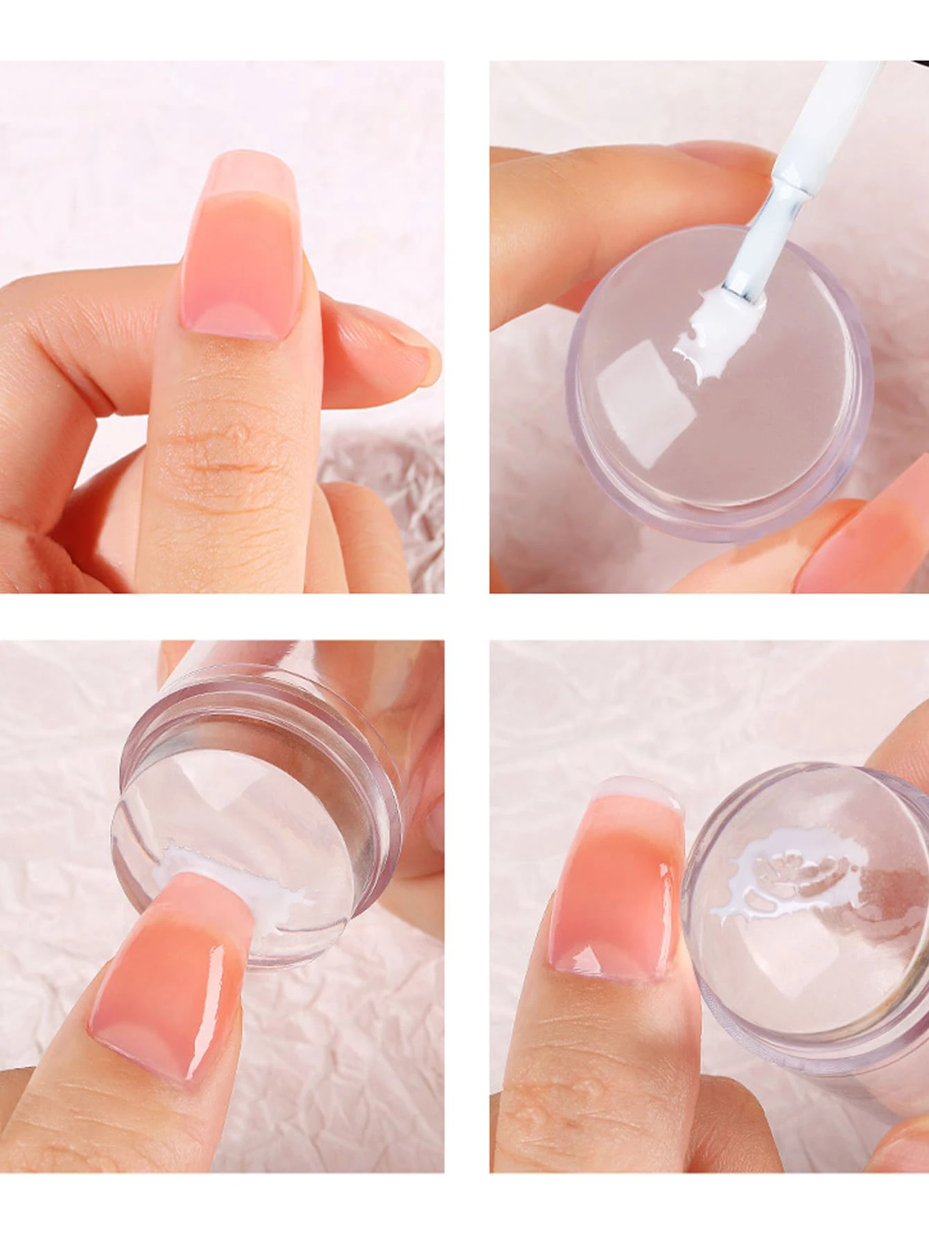 Nail Stamper Transparent  silicon nail art stamper with Scrapers or French Nails Art Tool Set