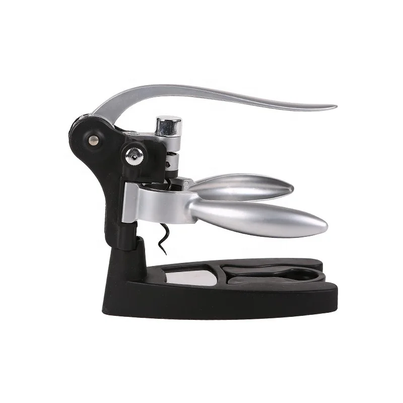 Top Seller Rabbit Style Corkscrew Wine Bottle Lever Screwpull Opener Wine Accessories Gift Set Rabbit Corkscrew with Foil Cutter