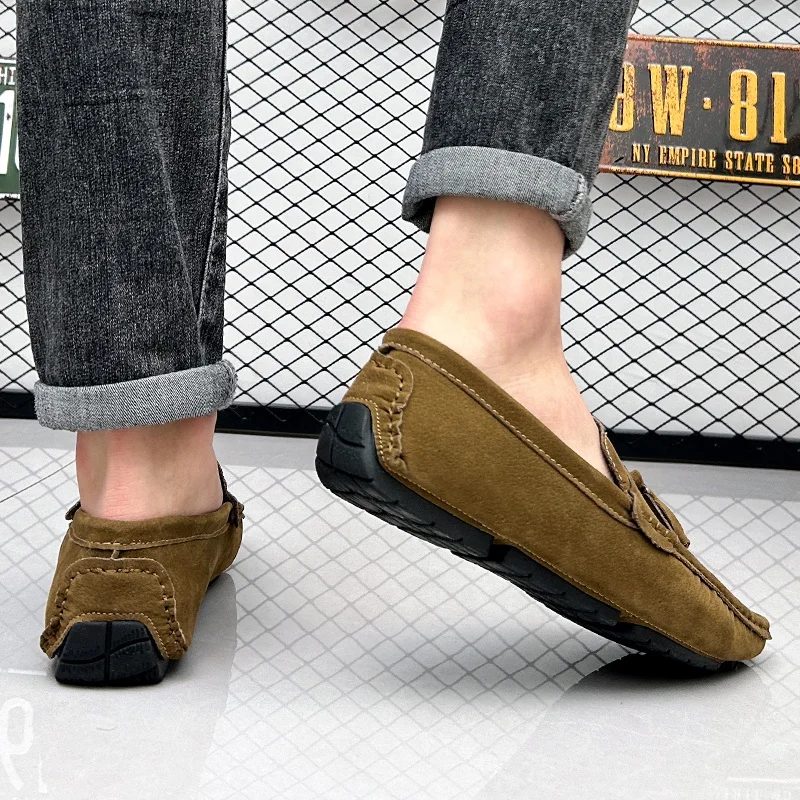 Shoes Manufacturer Custom Excellent Men Faux Suede Leather Moccasins Slip On Driving Loafers Shoes Moccasin Boat Shoes