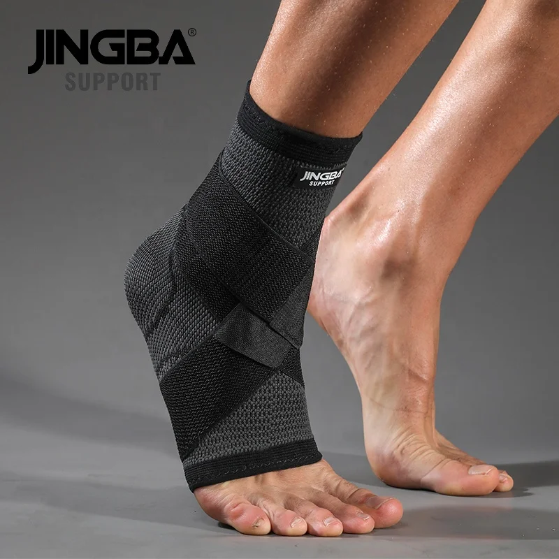 Поддерживающие рукава для лодыжки JINGBA 8047 дышащая Гибкая поддерживающая Лодыжка регулируемая ловушка лодыжек тренировок в