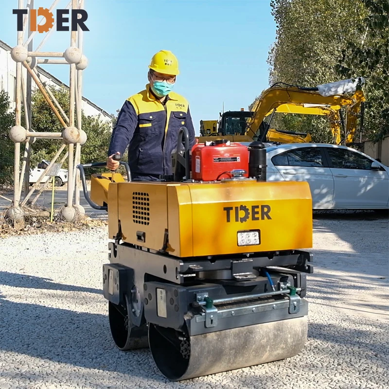 TDER innovative small road rollers 0.8 ton vibratory new road construction equipment roller price
