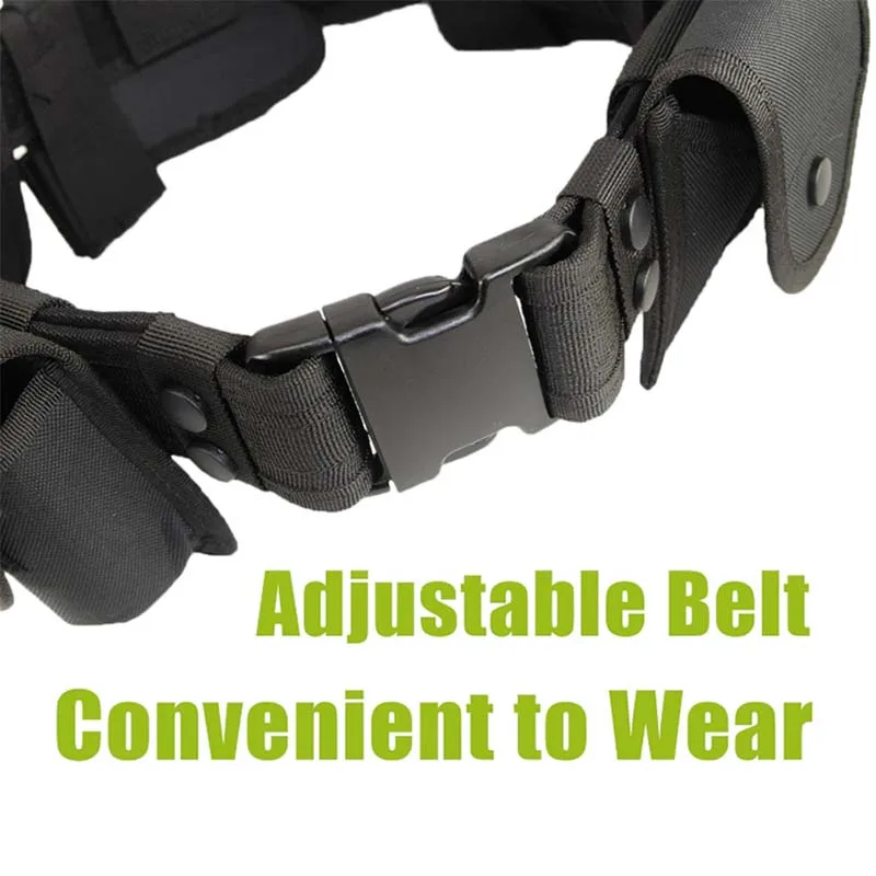 10 In 1 Tactical Belt Set Security Equipment  with Pouches