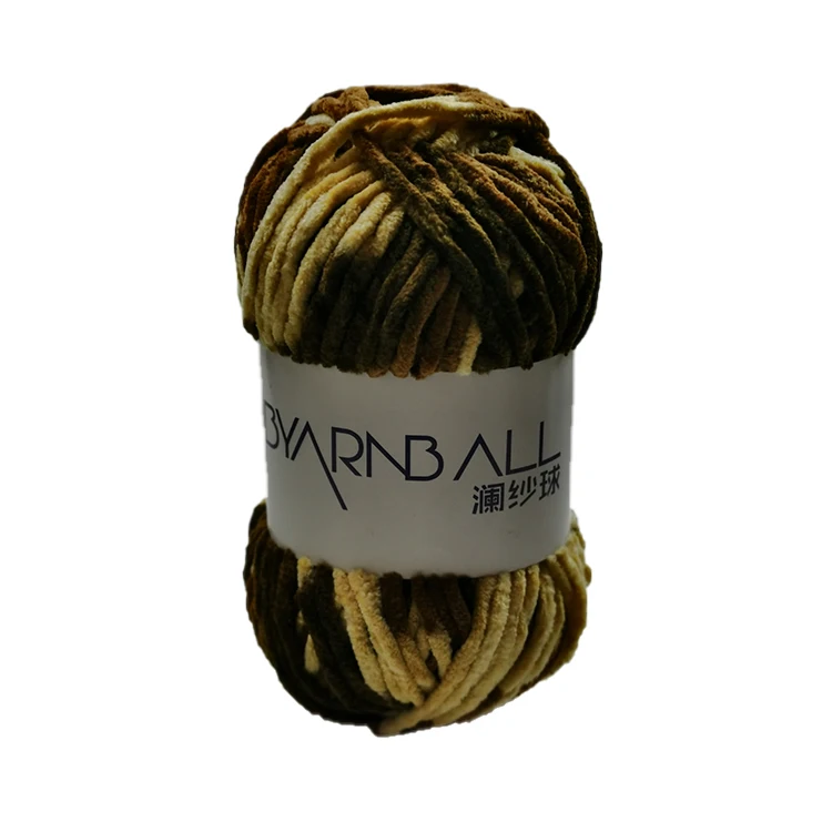 
11 Colors Or Customized Recycle Cotton Wool Chenille 50d Polyester Yarn For Knitting 
