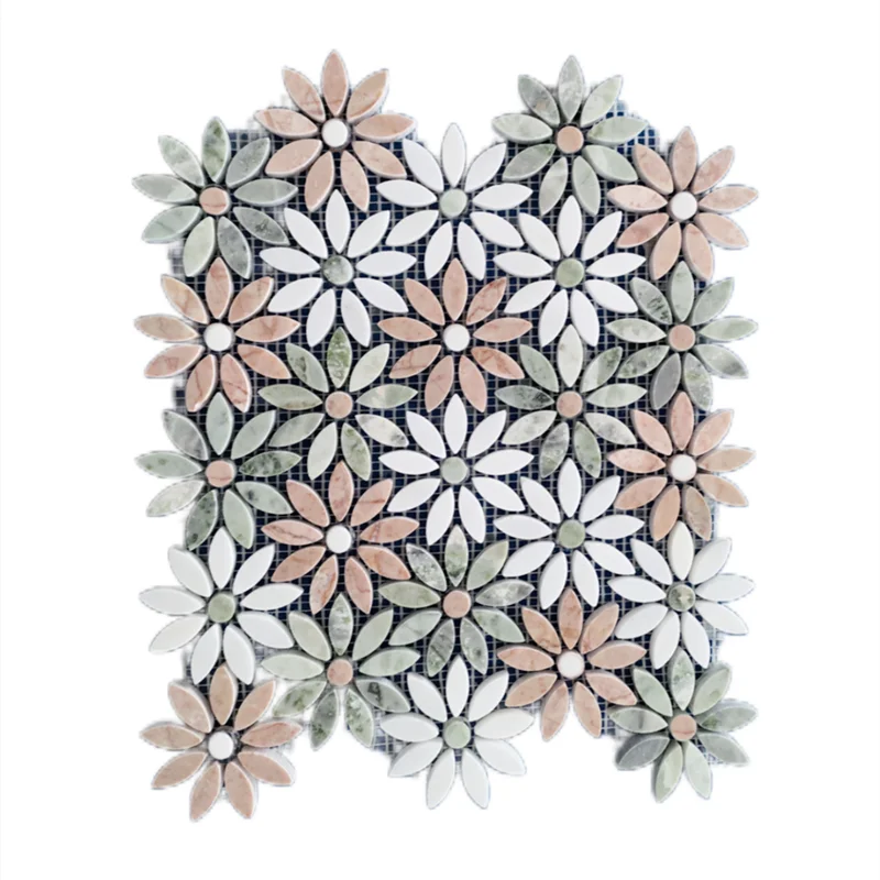 Decoration Ideas Wonderful Flower Stone Mosaic Art Design Stone For Wall