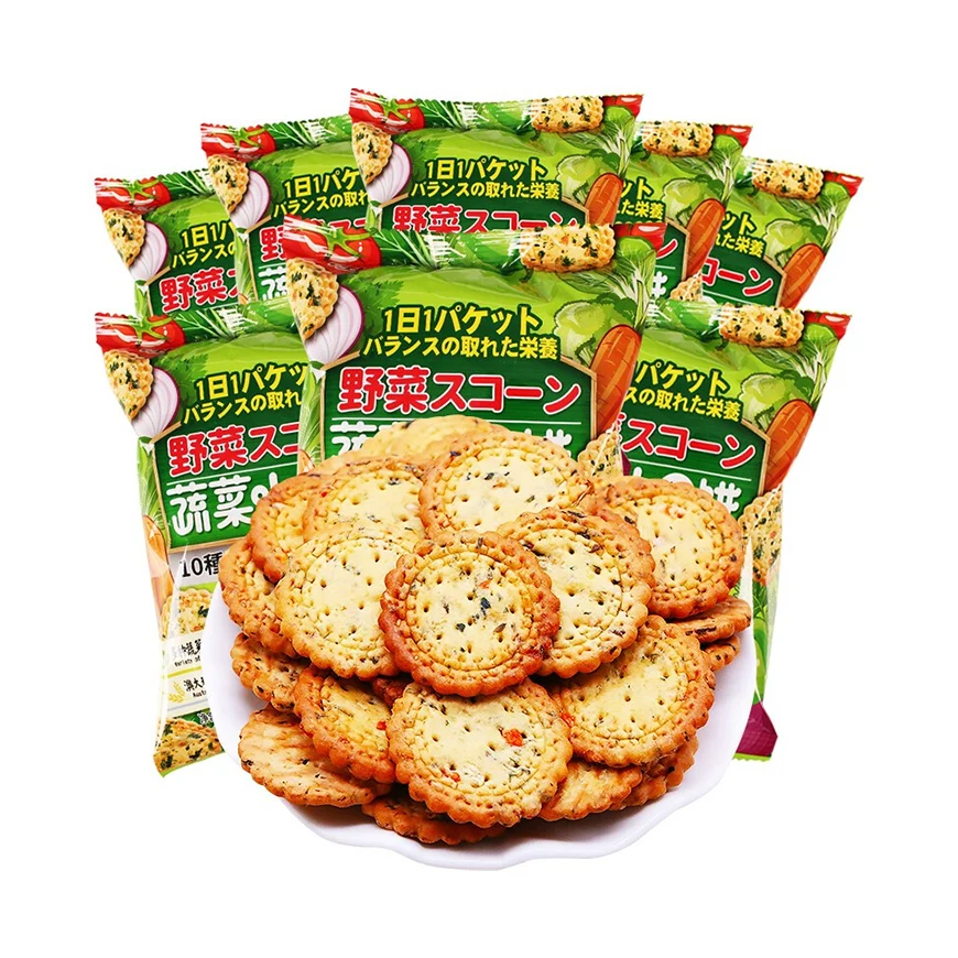Delicious and popular wholesale Japanese round cookies crispy low sugar packed milk cookies
