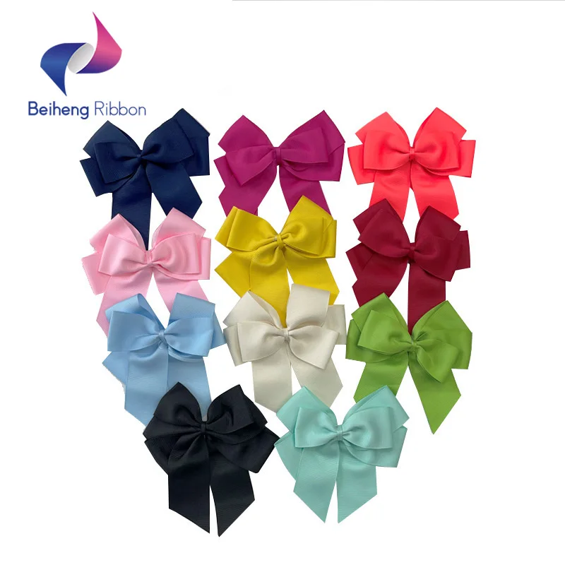 Custom Solid Color Grosgrain Ribbon Bow with Elastic Band