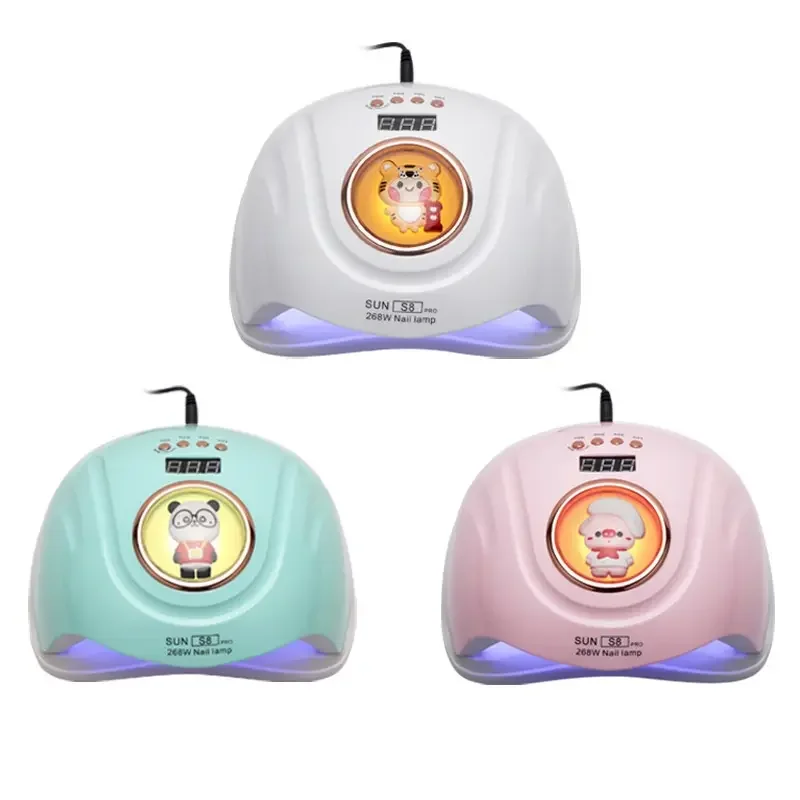 Sun S8 Pro 268w Infrared Nail Lamp Uv Led Nail Drier Machine 57 Led Beads Tiger Cute Cartoon Panda For All Nail Polish