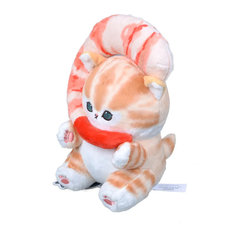 Mofusand Cat Fu Shrimp Shark Plush Doll Pendant Cute Cotton Keychain Decoration for Girls Guys Soft Funny Unisex Heart Gift