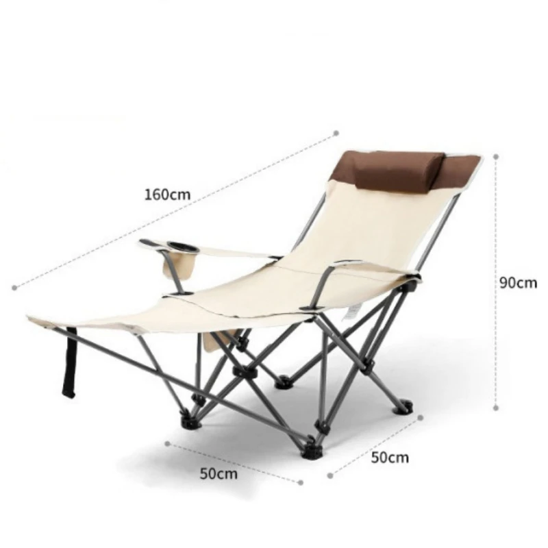 Outdoor folding chair fishing chair portable sit lie dual-purpose recliner lunch break camping beach chair with adjustable back