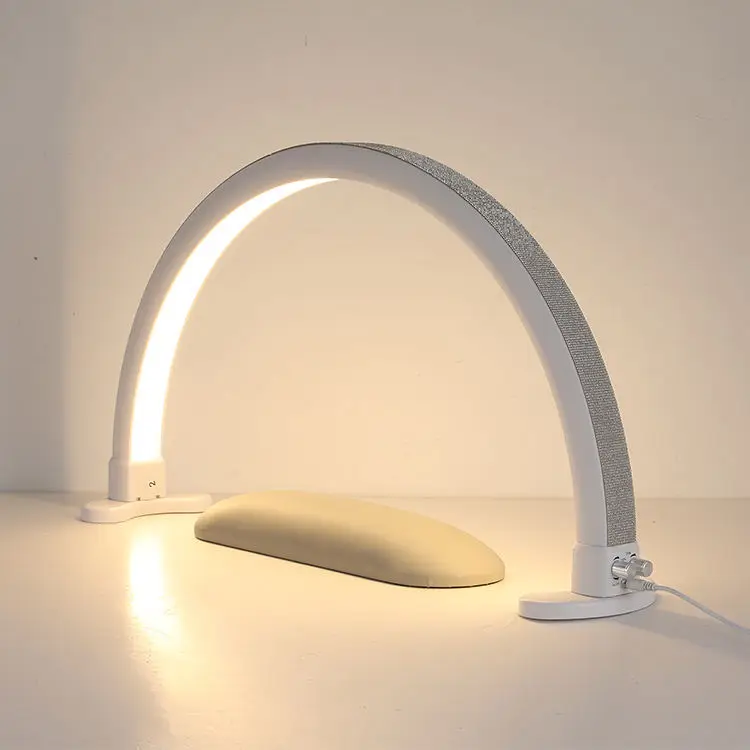 Destly Big size 45w Half Moon Led Adjustable Nail Desk Lamp Beauty Eyelash Extension Salon Manicure Table Lamp