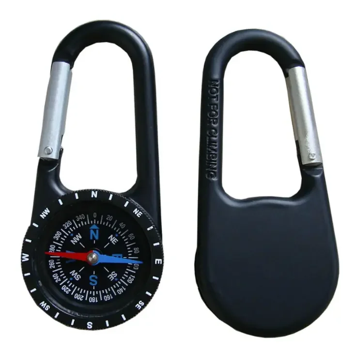 New Zinc Alloy Carabiner Compass Outdoor keychain compass climbing hiking